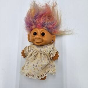 1990s VINTAGE Bright of America TROLL Rainbow Hair and Earring
